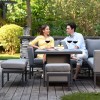 Maze Lounge Outdoor Fabric Pulse Square Flanelle Corner Dining Set with Rising Table