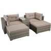 Signature Weave Garden UV Treated Rattan Harper Grey Stackable Sofa Set