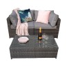 Signature Weave Garden Furniture Chelsea Grey Modular Sofa Dining Set with Storage