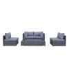 Signature Weave Garden Furniture Chelsea Grey Modular Sofa Dining Set with Storage