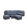 Signature Weave Garden Furniture Chelsea Grey Modular Sofa Dining Set with Storage