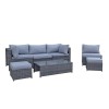 Signature Weave Garden Furniture Chelsea Grey Modular Sofa Dining Set with Storage