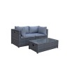 Signature Weave Garden Furniture Chelsea Grey Modular Sofa Dining Set with Storage