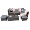 Signature Weave Garden Furniture Chelsea Grey Modular Sofa Dining Set with Storage