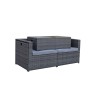 Signature Weave Garden Furniture Chelsea Grey Modular Sofa Dining Set with Storage