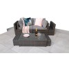 Signature Weave Garden Furniture Chelsea Grey Modular Sofa Dining Set with Storage