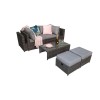 Signature Weave Garden Furniture Chelsea Grey Modular Sofa Dining Set with Storage