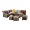 Signature Weave Garden Furniture Edwina Corner Dining Sofa Set Brown