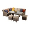 Signature Weave Garden Furniture Edwina Corner Dining Sofa Set Brown