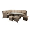 Signature Weave Garden Furniture Edwina Corner Dining Sofa Set Brown