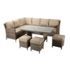 Signature Weave Garden Furniture Edwina Corner Dining Sofa Set Brown