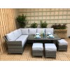 Signature Weave Garden Furniture Edwina Corner Dining Sofa Set Grey