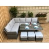 Signature Weave Garden Furniture Edwina Corner Dining Sofa Set Grey