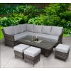 Signature Weave Garden Furniture Edwina Grey Corner Dining Set with Lift Table & Ice Bucket