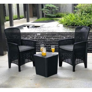 Royalcraft Garden Furniture Black Rattan Effect Bristo Set Royalcraft Garden Furniture Black Rattan Effect Bristo Set