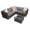 Signature Weave Garden Georgia Grey Corner Sofa Set with Coffee Table & Ice Bucket