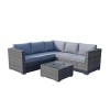 Signature Weave Garden Georgia Grey Corner Sofa Set with Coffee Table & Ice Bucket