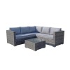 Signature Weave Garden Georgia Grey Corner Sofa Set with Coffee Table & Ice Bucket