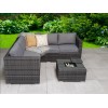 Signature Weave Garden Georgia Grey Corner Sofa Set with Coffee Table & Ice Bucket