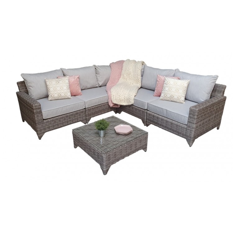 Signature Weave Garden Furniture Helena Grey Modular Corner Sofa