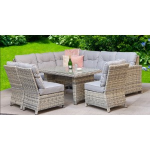 Signature Weave Garden Furniture Amy Grey Rattan Corner Dining Set