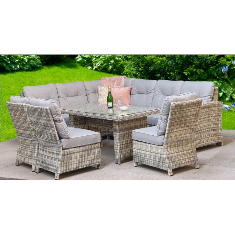 Signature Weave Garden Furniture Amy Corner Dining Sofa Set with 3 Chairs