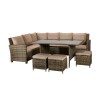 Signature Weave Garden Furniture Charlotte Corner Dining Sofa Set In Nature/Brown