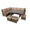 Signature Weave Garden Furniture Charlotte Corner Dining Sofa Set In Nature/Brown