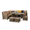 Signature Weave Garden Furniture Charlotte Corner Dining Sofa Set In Nature/Brown