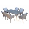 Signature Weave Garden Furniture Danielle 6 Seater Retro Rectangular Dining Set