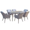 Signature Weave Garden Furniture Danielle 6 Seater Retro Rectangular Dining Set