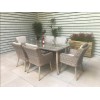 Signature Weave Garden Furniture Danielle 6 Seater Retro Rectangular Dining Set