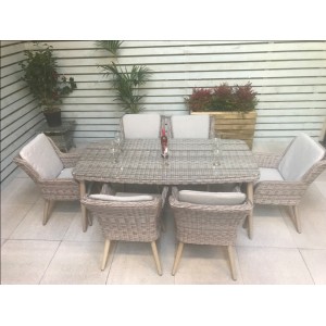 Signature Weave Garden Furniture Danielle 6 Seater Retro Rectangular Dining Set Signature Weave Garden Furniture Danielle 6 Seater Retro Rectangular Dining Set