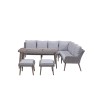 Signature Weave Garden Furniture Danielle Corner Dining Sofa Set with Ottomans