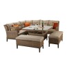 Signature Weave Garden Furniture Diana Corner Dining Sofa With Stools