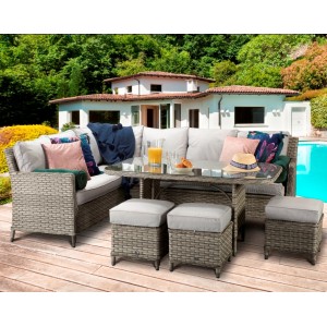 Signature Weave Garden Furniture Edwina Grey Corner Dining Sofa Set Signature Weave Garden Furniture Edwina Grey Corner Dining Sofa Set
