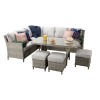 Signature Weave Garden Furniture Edwina Grey Corner Dining Sofa Set