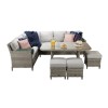 Signature Weave Garden Furniture Edwina Grey Corner Dining Sofa Set