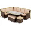 Signature Weave Garden Furniture Edwina Brown Corner Dining Set with Lift Table & Ice Bucket