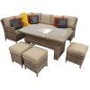 Signature Weave Garden Furniture Edwina Brown Corner Dining Set with Lift Table & Ice Bucket