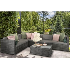 Signature Weave Garden Furniture Evie Grey Modular Sofa Set Signature Weave Garden Furniture Evie Grey Modular Sofa Set