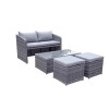 Signature Weave Garden Furniture Gemma Grey Stacking Compact Sofa Dining Set