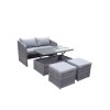 Signature Weave Garden Furniture Gemma Grey Stacking Compact Sofa Dining Set