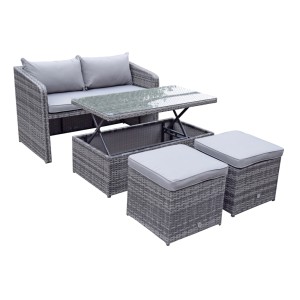 Signature Weave Garden Furniture Gemma Grey Stacking Compact Sofa Dining Set Signature Weave Garden Furniture Gemma Grey Stacking Compact Sofa Dining Set