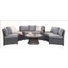 Signature Weave Garden Furniture Juliet Grey Half Moon Sofa Set