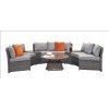 Signature Weave Garden Furniture Juliet Grey Half Moon Sofa Set