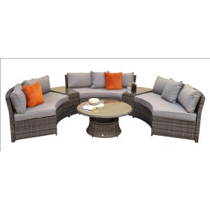 Signature Weave Garden Furniture Juliet Grey Half Moon Sofa Set Signature Weave Garden Furniture Juliet Grey Half Moon Sofa Set