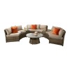 Signature Weave Garden Furniture Juliet Brown Nature Half Moon Sofa Set