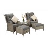 Signature Weave Garden Furniture Meghan 5 Piece Creamy Grey Reclining Lounge Set