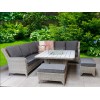 Signature Weave Garden Furniture Meghan Grey Corner Dining Sofa with Fire Pit